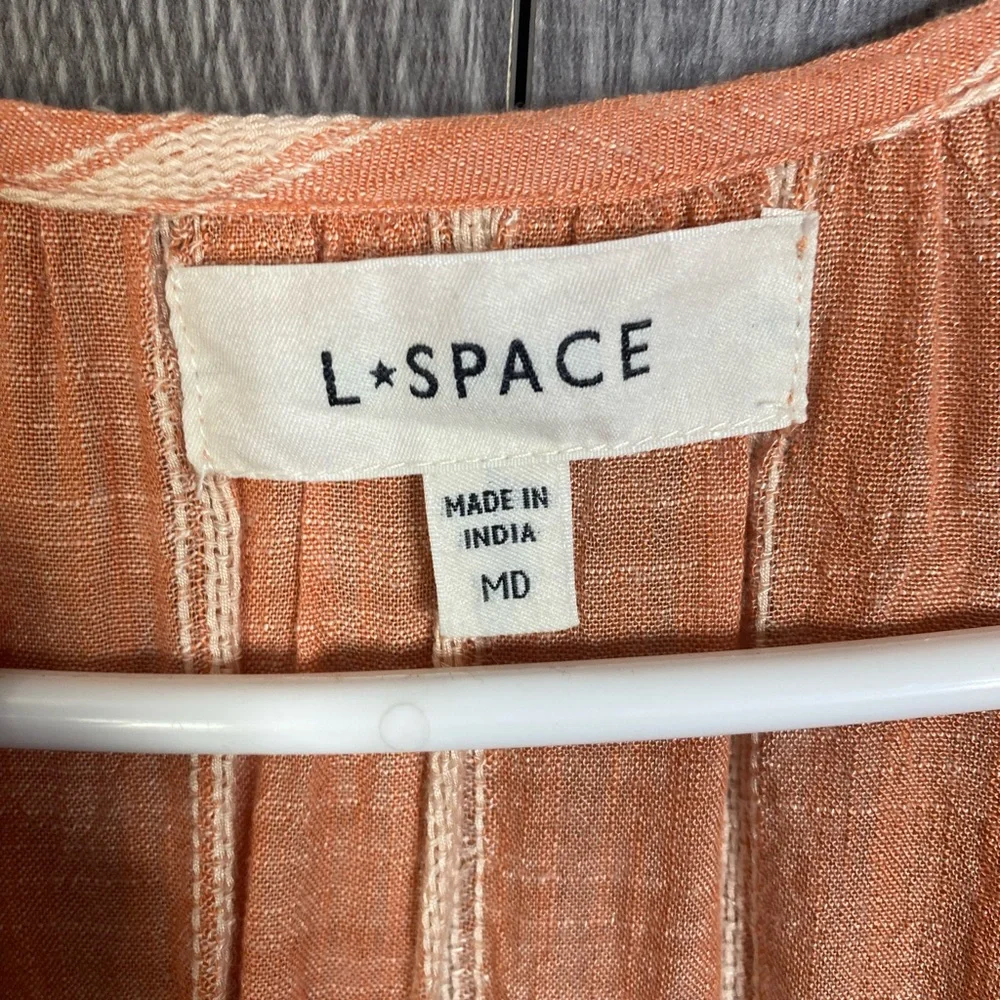 I*space Vida Dress Peasant Boho
Coral With Cream Stripes Women's Medium - Picture 5 of 7